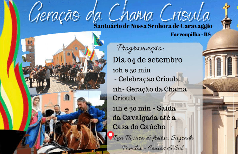 Foto de capa da notícia Santuário de Nossa Senhora de Caravaggio sediará acendimento da Chama Crioula