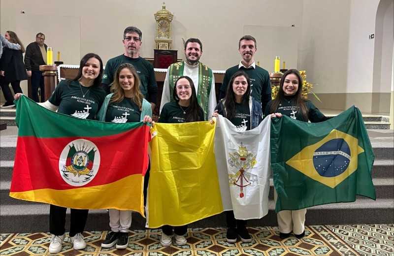 Foto de capa da notícia Missa, no Santuário de Caravaggio, marca o envio de jovens da Diocese de Caxias para o Jubileu da Juventude em Roma