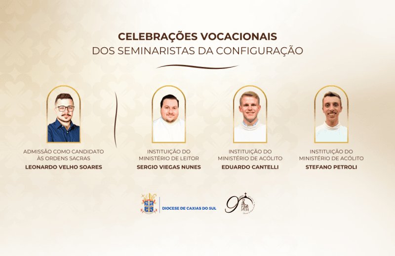 Foto de capa da notícia Seminaristas da Configuração (Teologia) da Diocese de Caxias terão celebrações de admissão e instituição de ministérios