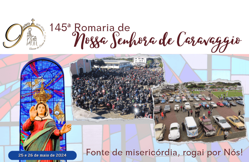 Foto de capa da notícia Santuário de Caravaggio acolhe neste sábado a 46ª Romaria de Motociclistas  e a 16ª Romaria dos Carros Antigos